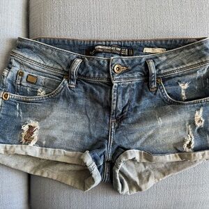 Zara TRF Blue Distressed Jean Shorts Women/Junior
